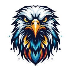 American eagle face logo, silhouette, vector, liner art, graphics, bird