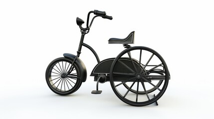 Fototapeta premium Tricycle black ornament isolated background.