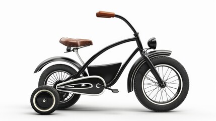 Fototapeta premium Tricycle black ornament isolated background.