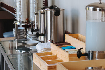 coffee, tea and juice buffet