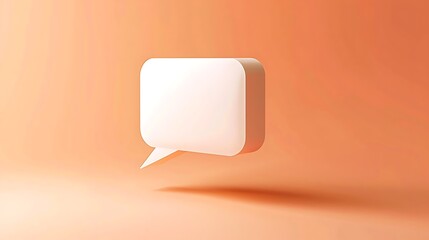 Tiny white speech bubble against a light orange background.