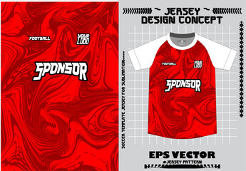 Sports jersey t-shirt design concept vector template, Football jersey concept with front and back view for Cricket, soccer, Volleyball, Rugby, tennis and