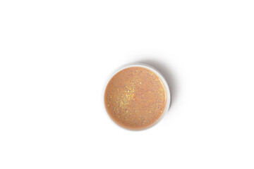 Golden eye patches with glitter isolated, skincare product with collagen, luxury spa treatment