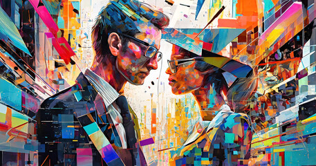 Fototapeta premium digital glitch art masterpiece