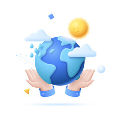 3D Cartoon Ecology Metaphor