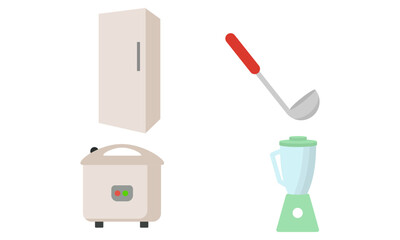 Set of kitchen equipment icon logo