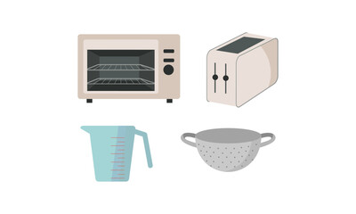 Obraz premium Set of kitchen equipment icon logo