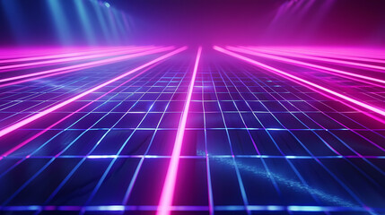 Neon lines grid