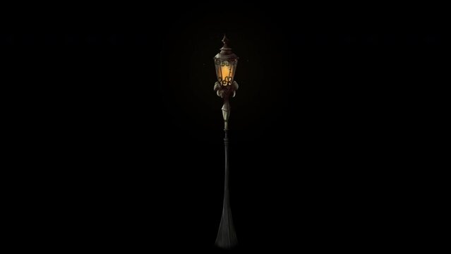 ファンタジー系の煌めく街灯の動画素材