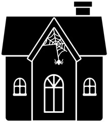 Halloween haunted house silhouette vector