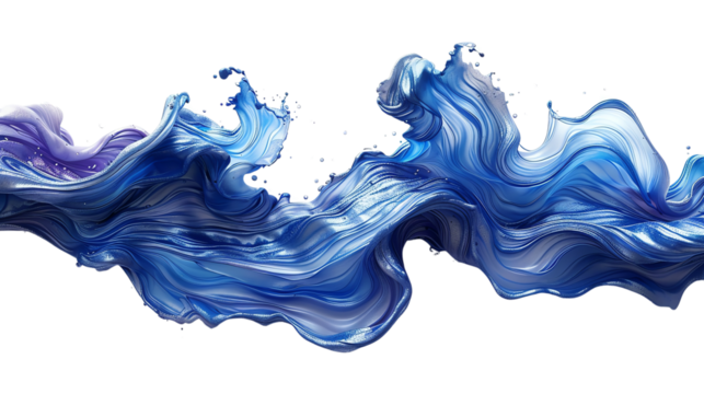 blue water splash , isolate on white background