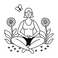 Yoga coloring pages for coloring book