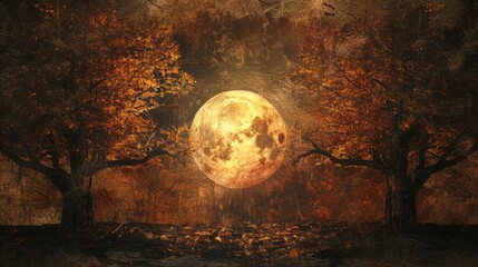Fototapeta premium autumnal equinox background concept. copy space
