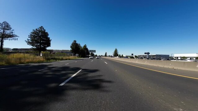 Sonoma County Freeway 101 North 03 Rear View Driving Plates of Santa Rosa California USA Ultra Wide