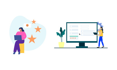 Feedback and review concept illustration vector