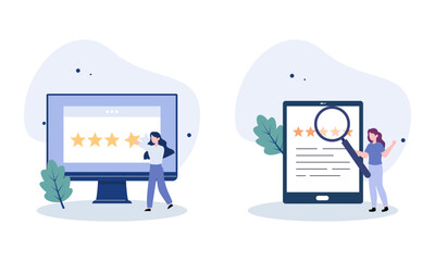 Feedback and review concept illustration vector