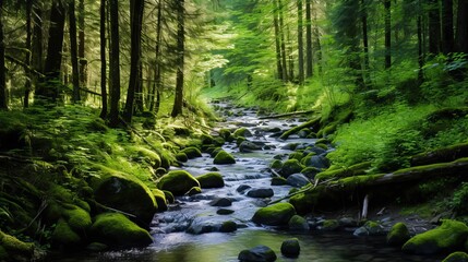 Obraz premium Mystical Forest Stream.