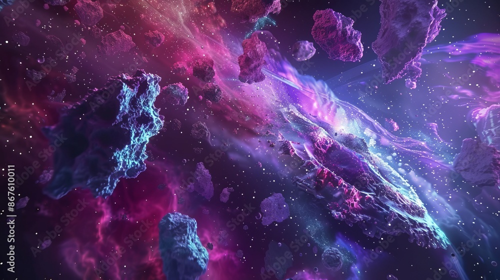 Canvas Prints abstract flight in space hyper jump, futuristic 3d illustration of interstellar travel and warp spee