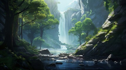 Mountain Waterfall Paradise.