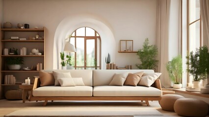 自然光が差し込むシンプルかつエレガントなリラックスルーム