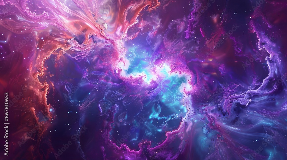Poster abstract fractal background with space theme - stunning digital art featuring intricate patterns and