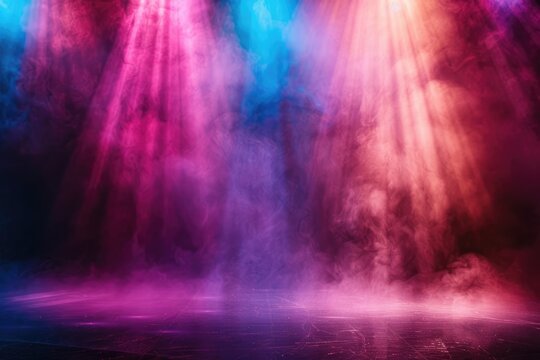 Colorful Spotlight Background. Disco Stage with Sparkle and Fun