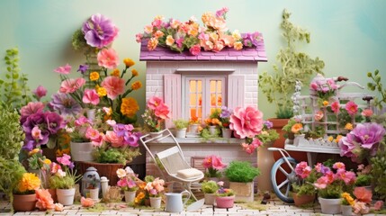 Obraz premium Colorful Paper Flower Arrangements.