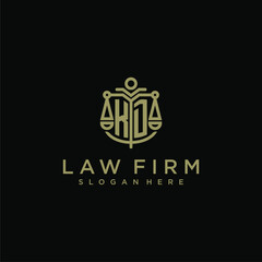 KD initial monogram logo for lawfirm with scale vector design