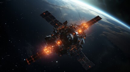 Advanced Communication Satellite in Orbit.