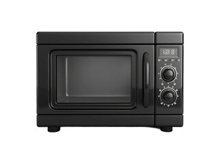 Obraz premium Black Microwave oven electric stove isolated on transparent background cut out png