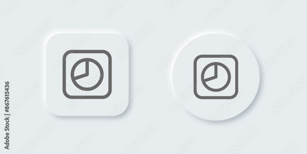 Poster chart line icon in neomorphic design style. statistic signs vector illustration.