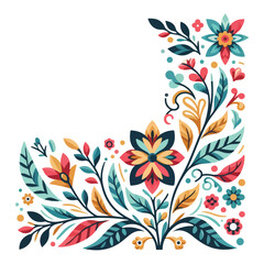 Floral flower corner border vector design