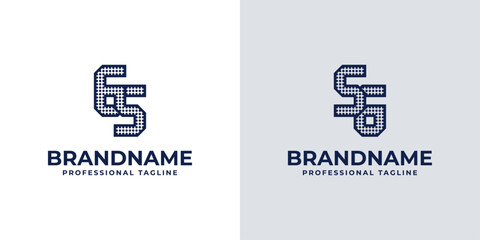 Letters GS and SG Dot Monogram Logo, Suitable for business with SG or GS initials