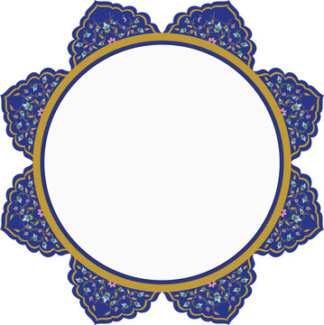 Islamic  illumination, Turkish illumination, pattern work, islamic turkish circle pattern, tezhip