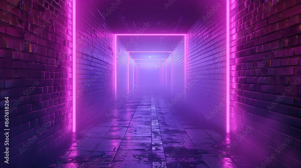 Poster futuristic glowing neon background with high-tech lines, abstract illuminated design for technology 