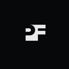 Creative Professional Trendy and Minimal Letter PF FP Logo Design in Black and White Color, Initial Based Alphabet Icon Logo in Editable Vector Format