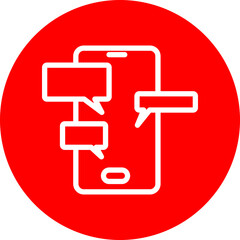 Online Discussion Vector Line white Circle Red