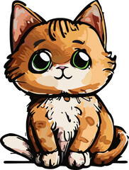 cute watercolor cat