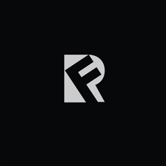Creative Professional Trendy and Minimal Letter FR RF Logo Design in Black and White Color, Initial Based Alphabet Icon Logo in Editable Vector Format