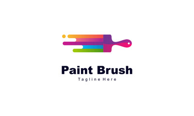 Brush and paint with full color with minimalist design style logo