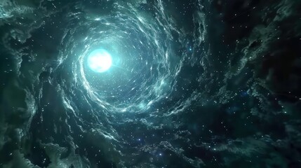A mysterious, glowing anomaly in the fabric of space-time., image of galaxy universe space beautiful like magic in dream.