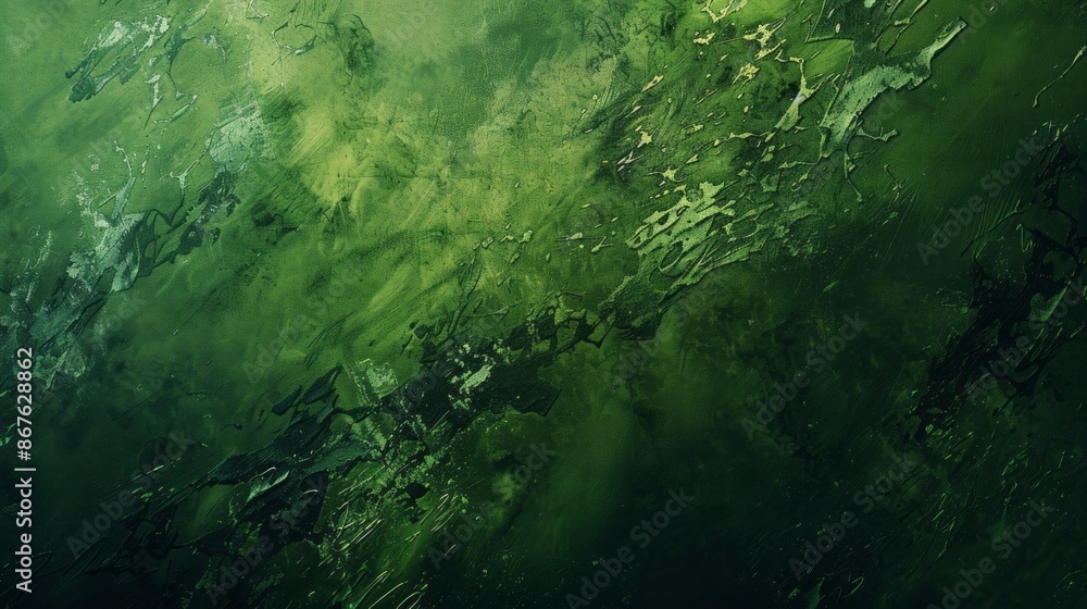 Poster green painted smooth textured background with subtle brush strokes, ideal for design projects, creat
