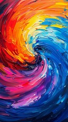 Vibrant Swirl of Abstract Paint Colors