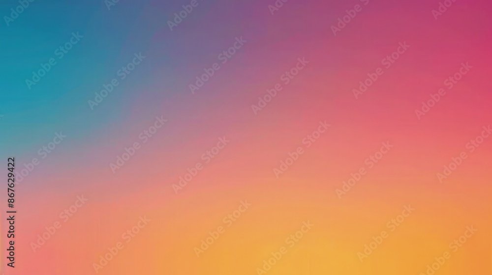 Wall mural a smooth gradient background transitioning from cyan to magenta to orange, with a grainy, blurred ef