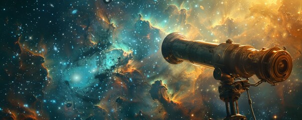 A telescope peering into the depths of space, revealing galaxies and stars that are billions of years old.