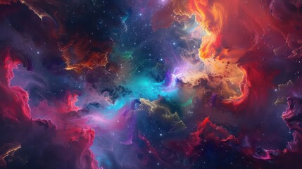 Fototapeta premium A stunning cosmic dust storm with vibrant colors., image of galaxy universe space beautiful like magic in dream.