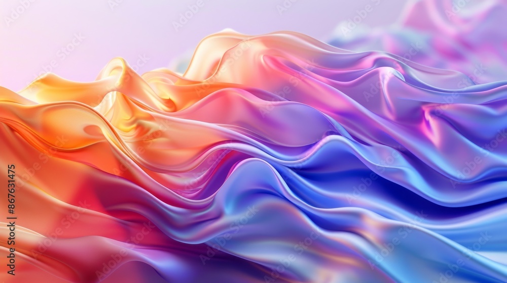 Poster vibrant liquid color waves background with fluid gradient hues in abstract flowing patterns, ideal f