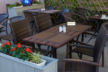 Reserved table in a cafe
