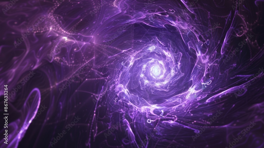 Canvas Prints space purple sacred geometry vortex background - abstract line art with circles & hexagons