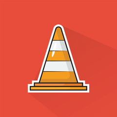 Illustration of Firefighter Traffic Cone in Flat Design